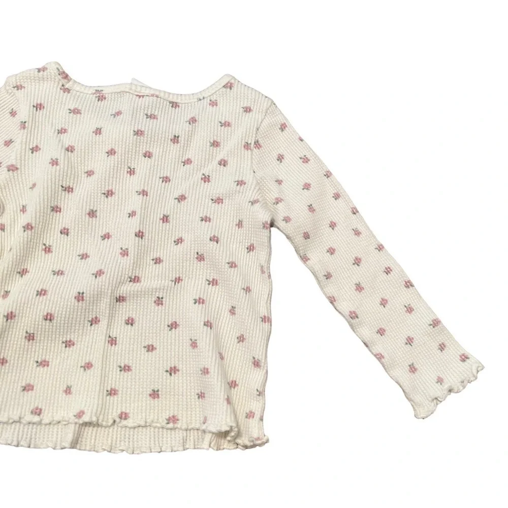 Baby Gap Thermal Top Cream Pink Floral